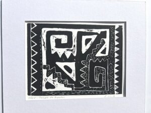 Templo Zapotec, Lino print