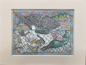 Loon with Butterflies
